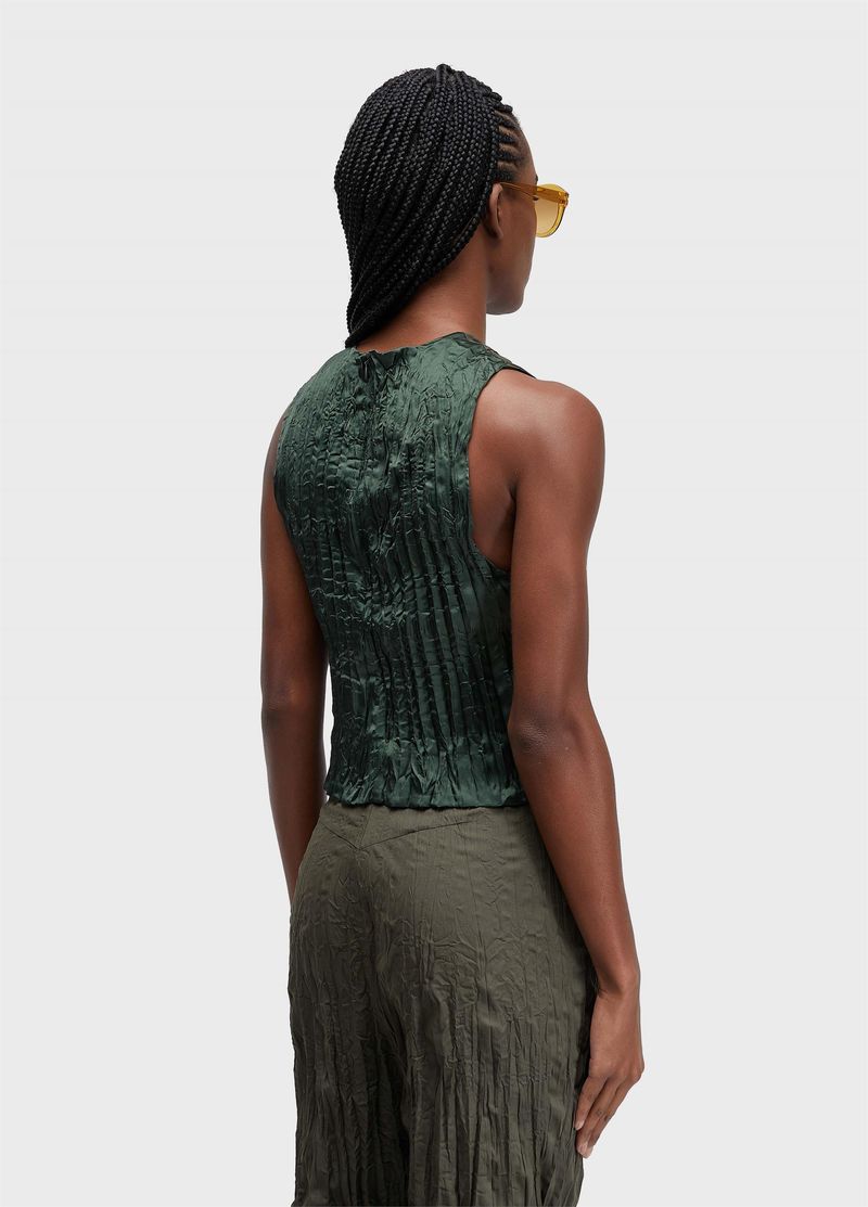 BLUSA SLEEVELESS WINKLE TRICOLINE SATIN