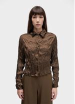 CAMISA CROPPED WRINKLE SATIN DOUBLE FACE