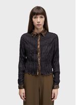 CAMISA CROPPED WRINKLE SATIN DOUBLE FACE