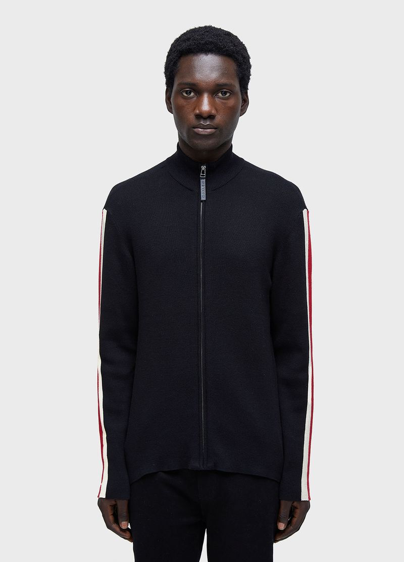 MENS ZIPPED STRIPED SWEATER