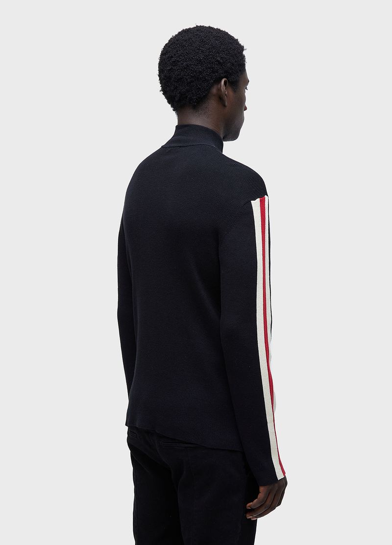 MENS ZIPPED STRIPED SWEATER