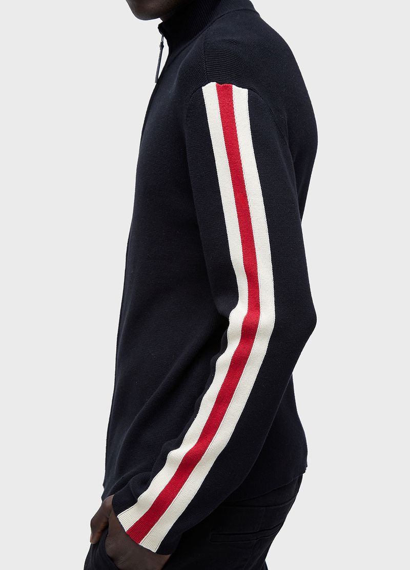 MENS ZIPPED STRIPED SWEATER