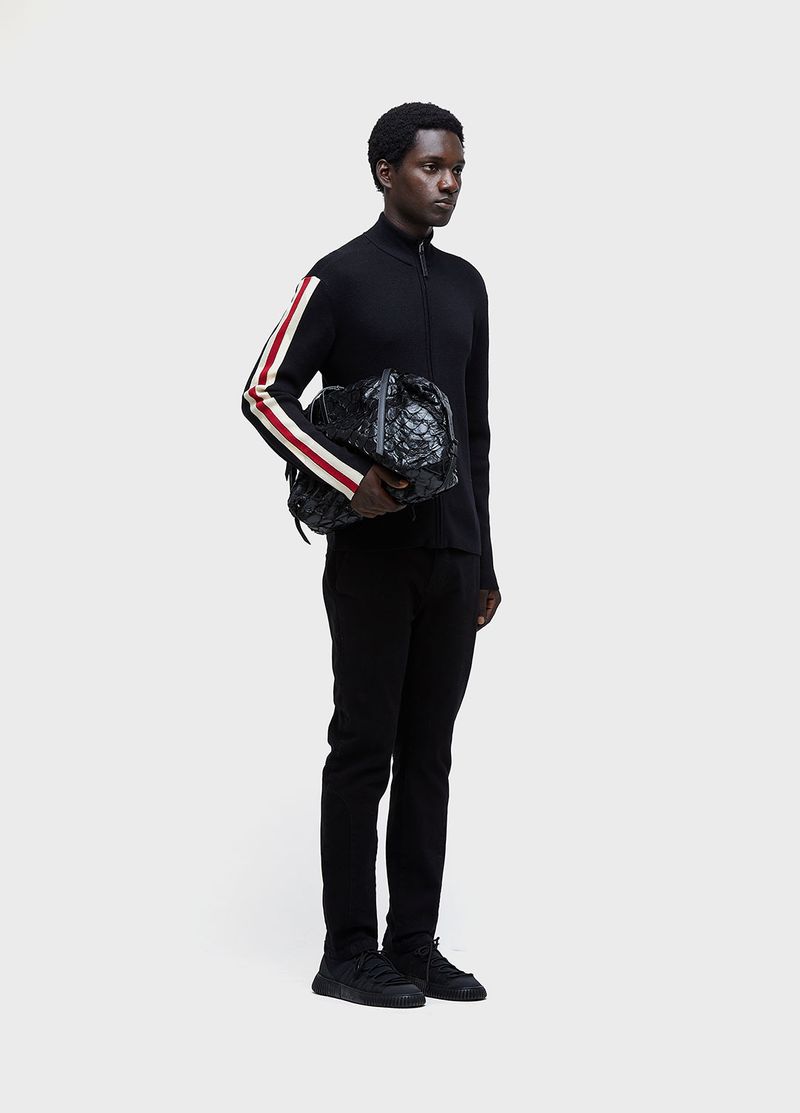 MENS ZIPPED STRIPED SWEATER