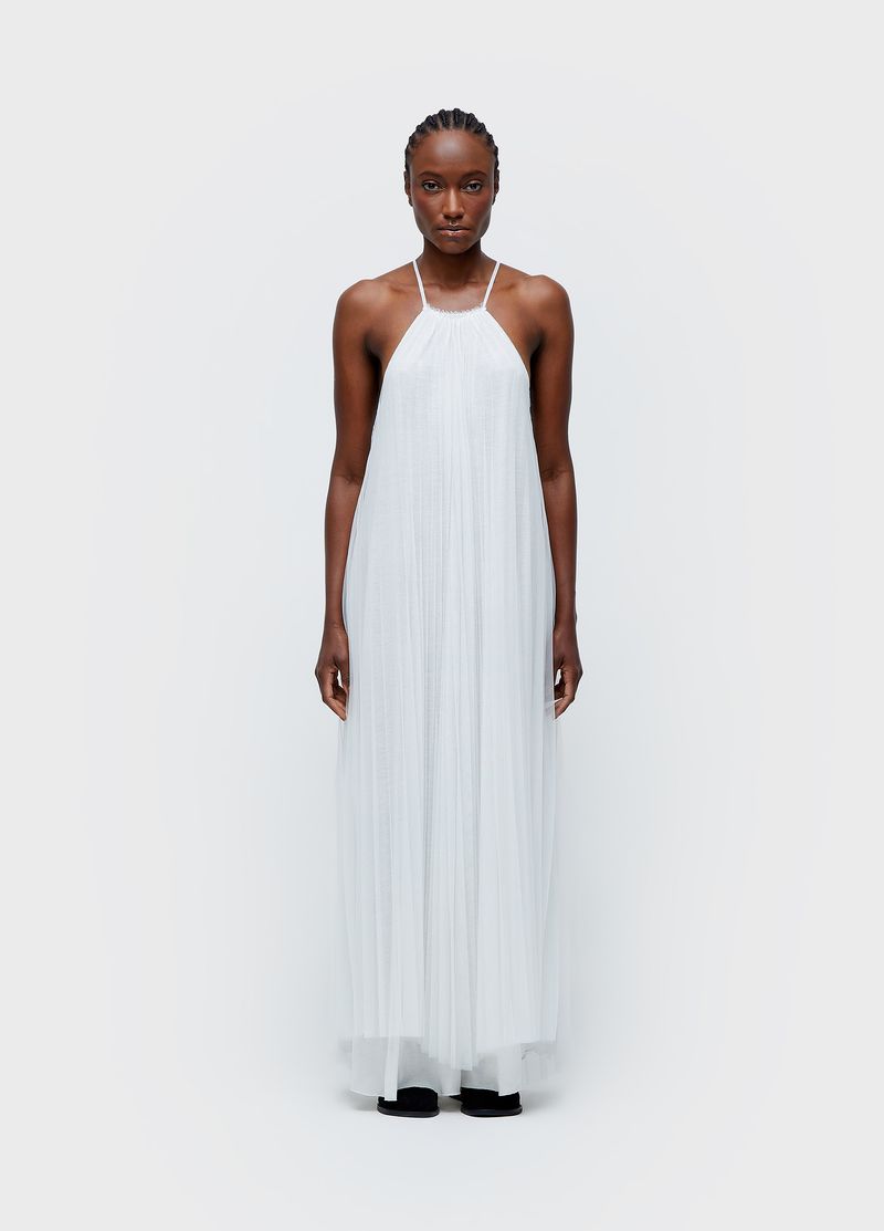 VESTIDO LONGO TULE PLISSADO