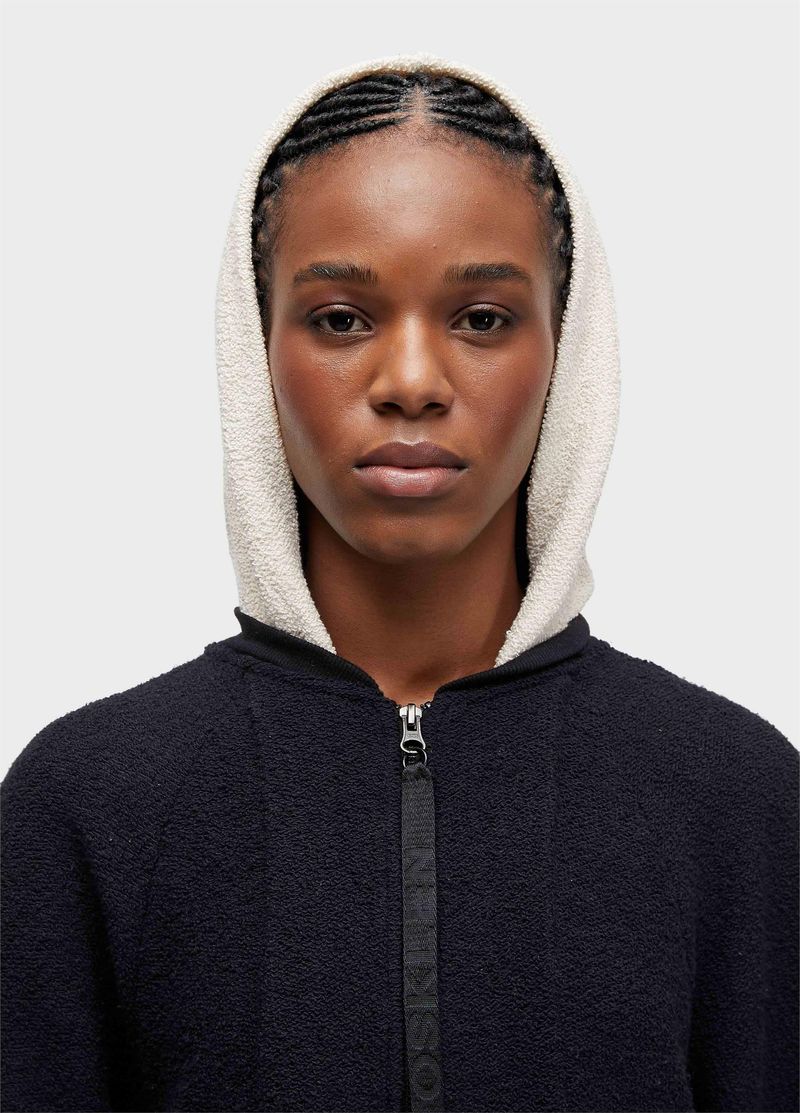 CASACO FEM BICOLOR MOLETOM ECO