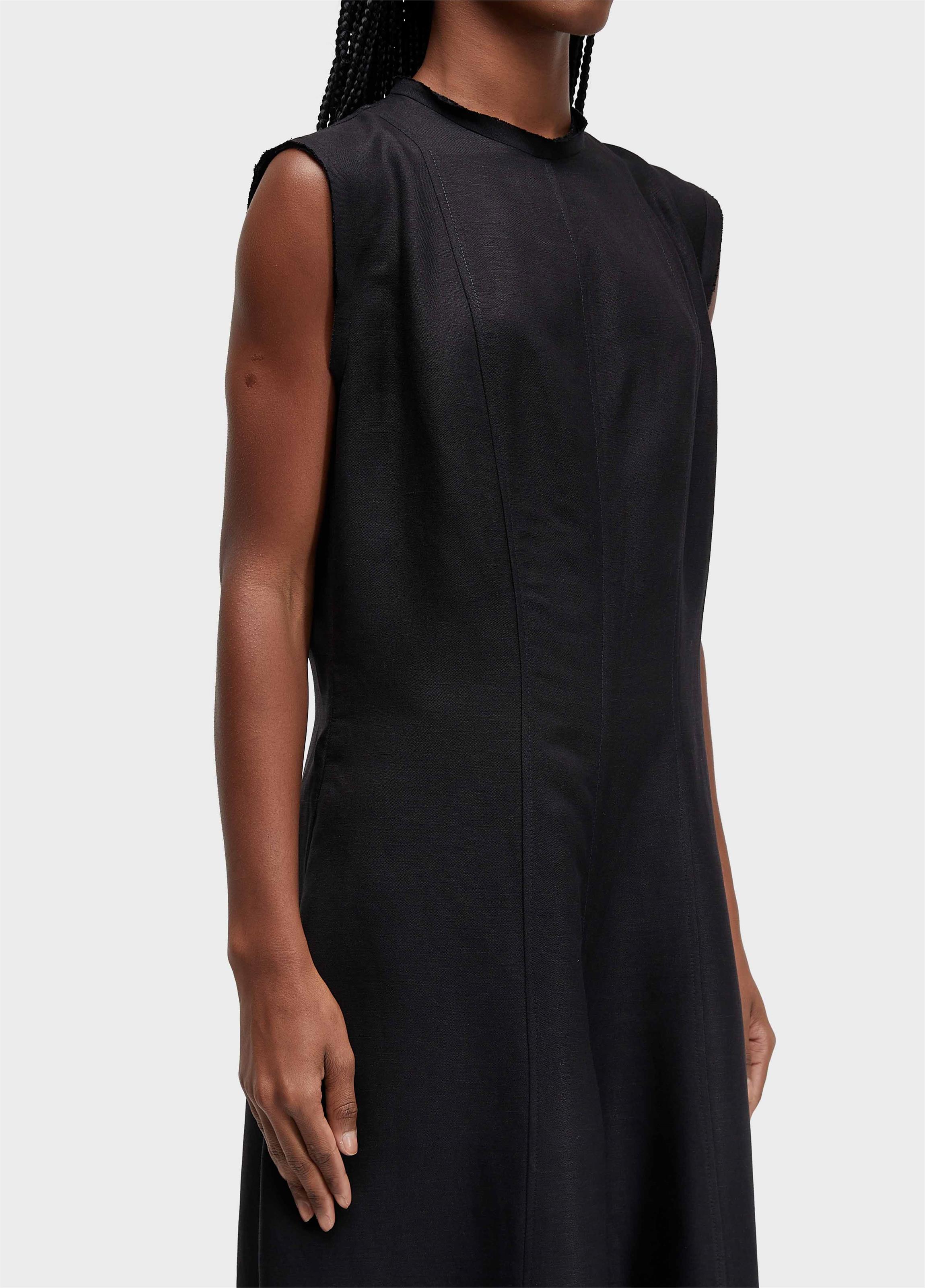 Macacão sleeveless pespontos linen
