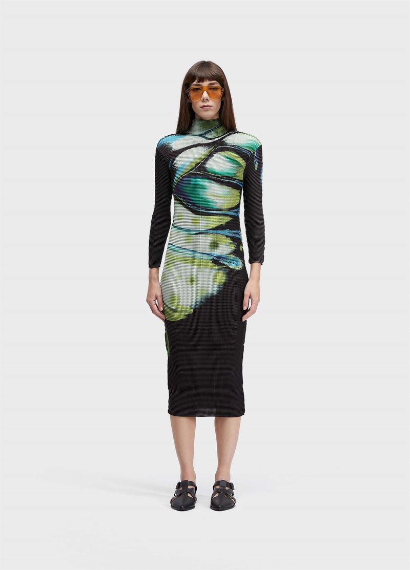 VESTIDO ML MIDI PIXEL BUTTERFLY TEX