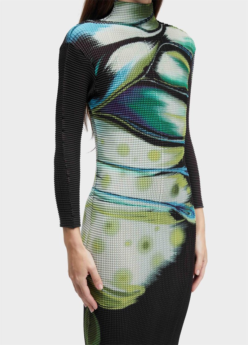 VESTIDO ML MIDI PIXEL BUTTERFLY TEX