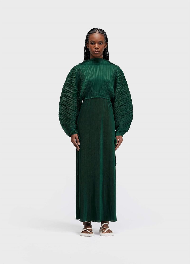 VESTIDO RAGLAN DUO LONGO PLISSE