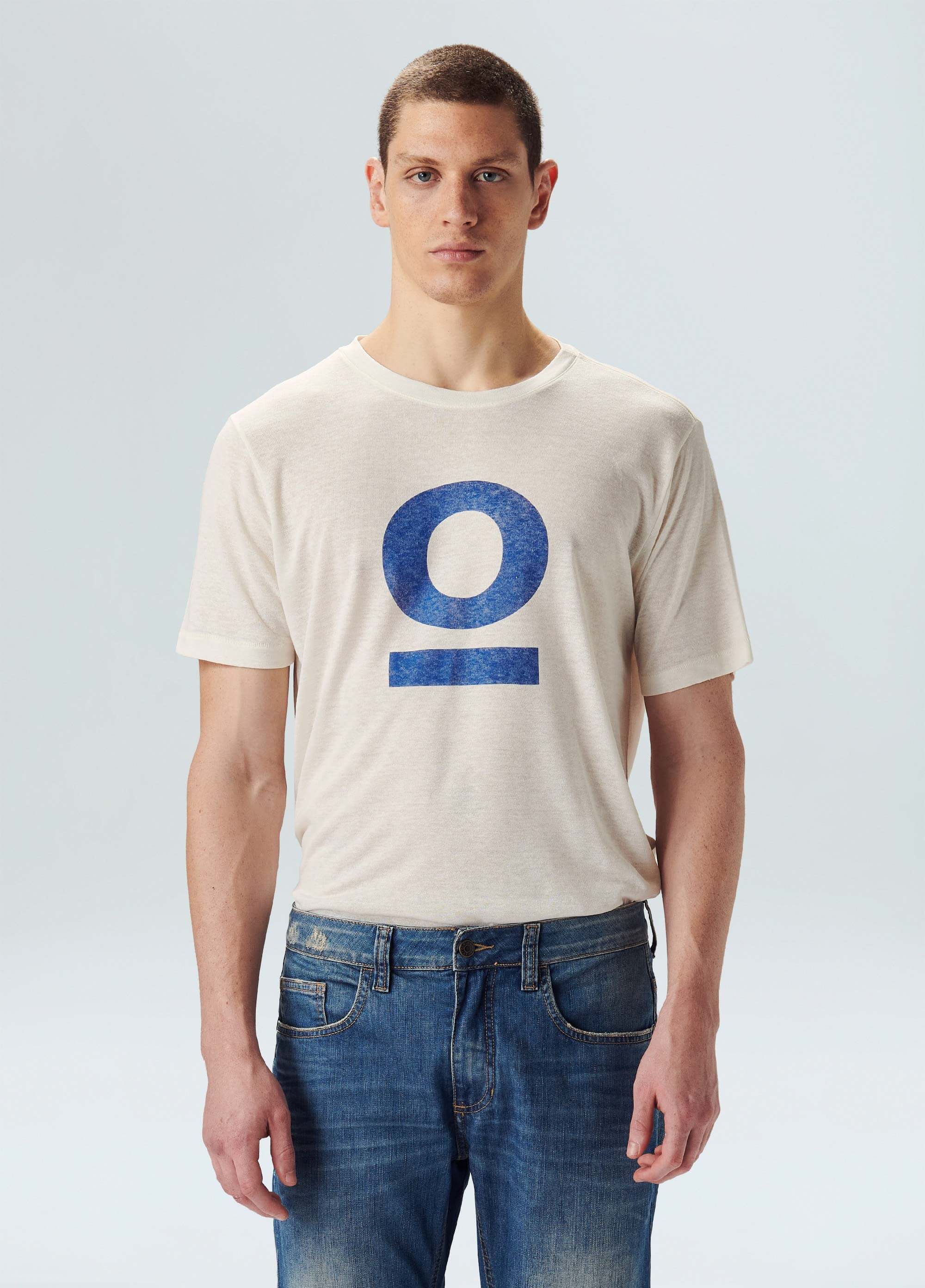 T-shirt ligh linen ocean blue