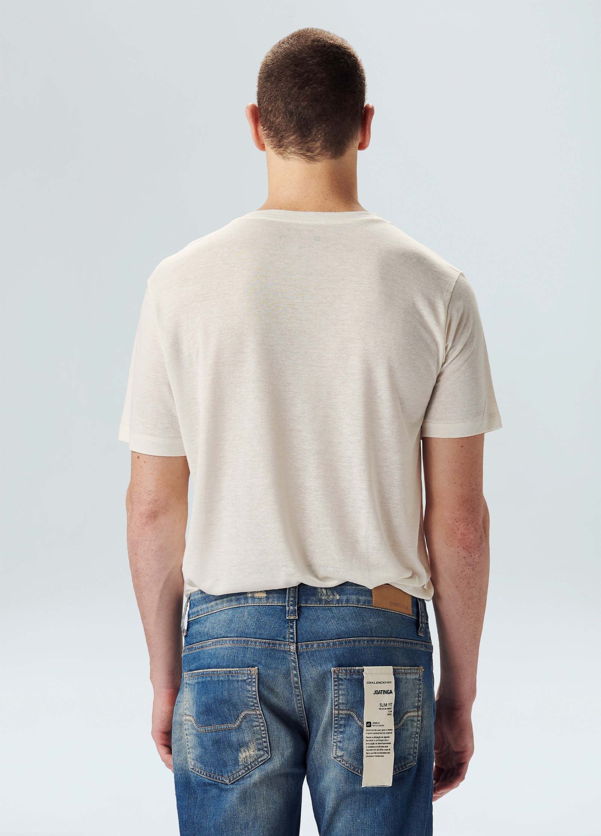 T-shirt ligh linen ocean blue