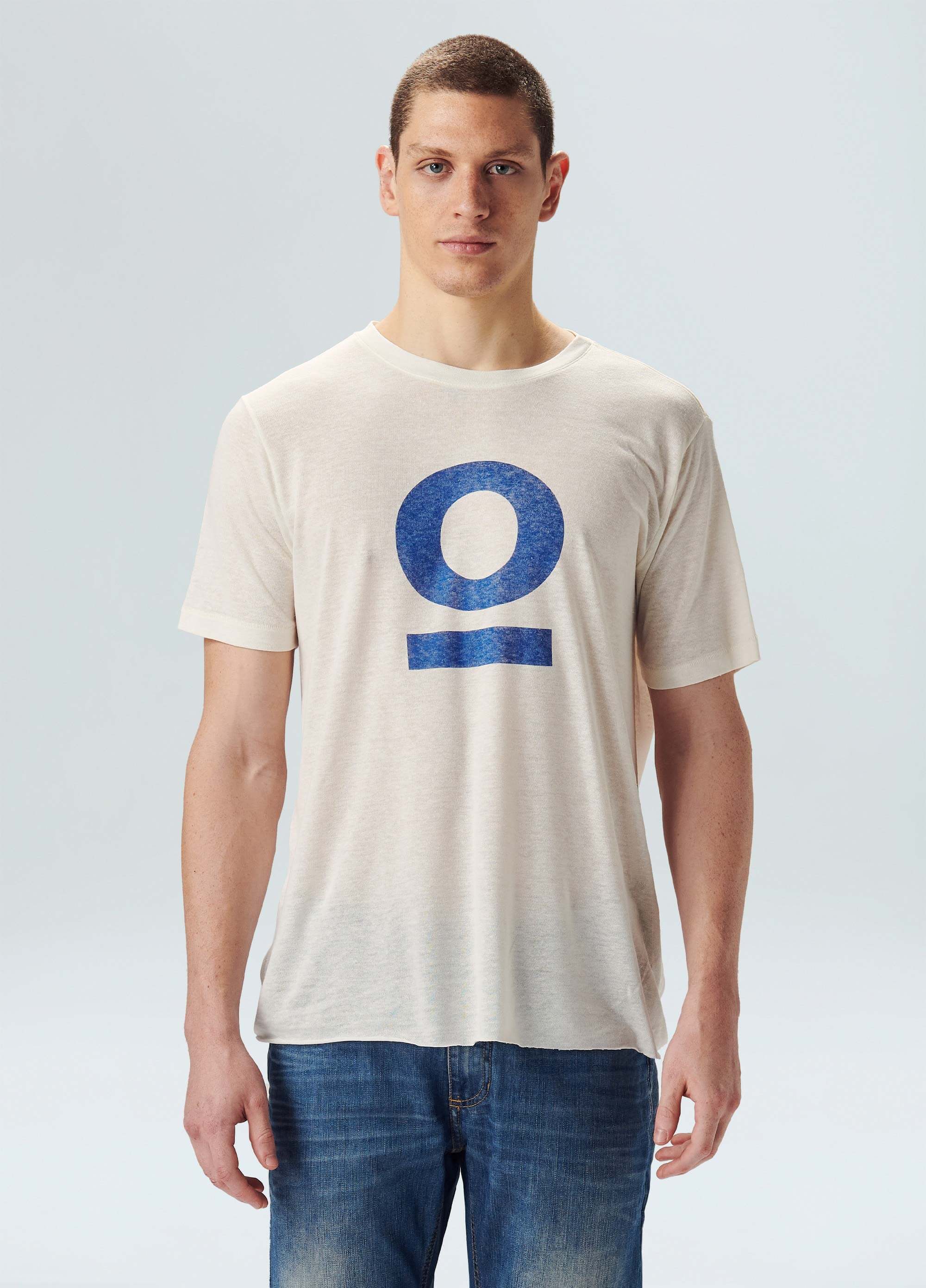 T-shirt ligh linen ocean blue
