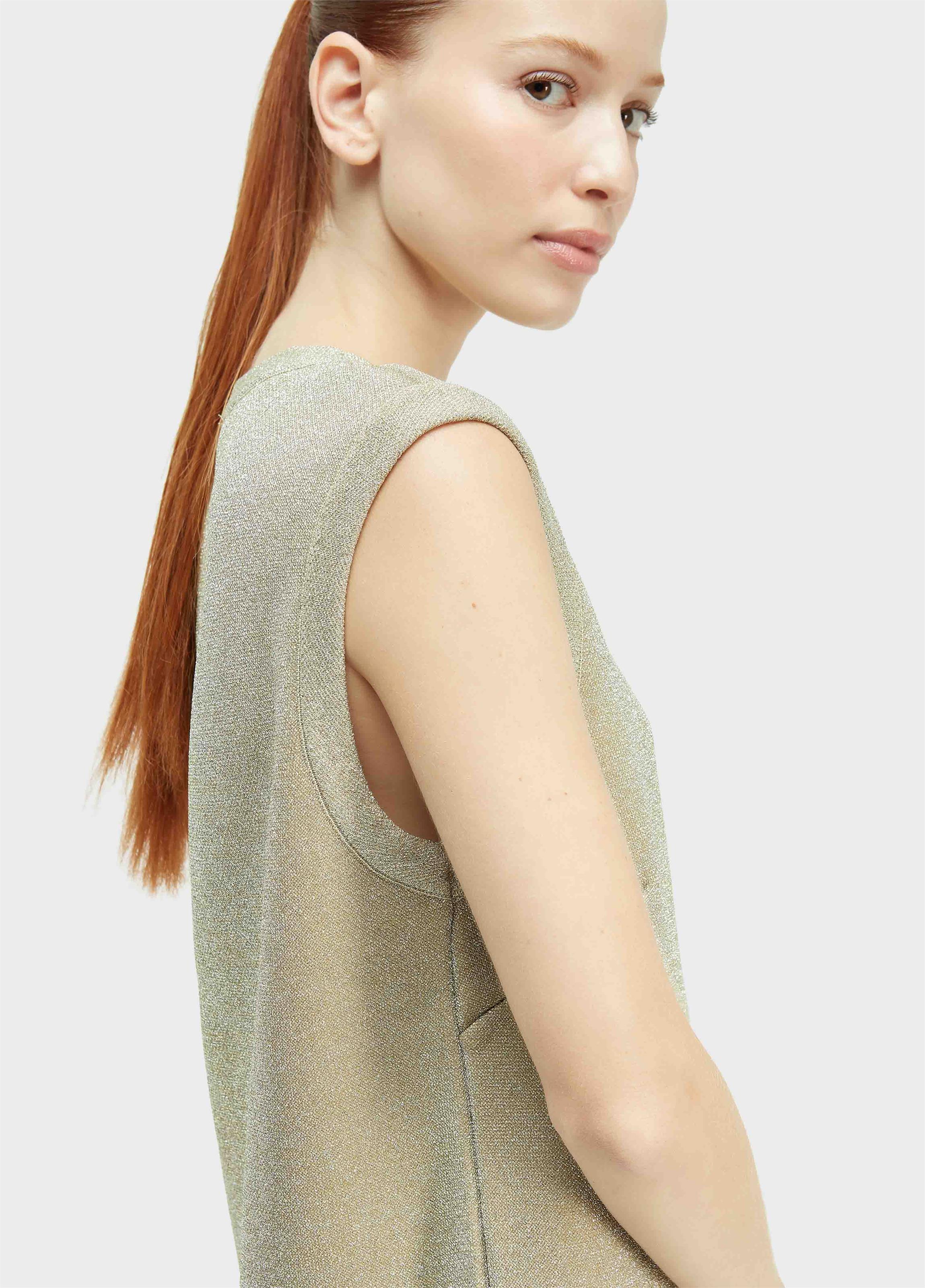 Vestido curto tricot lurex