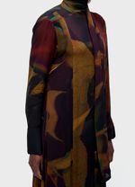 VESTIDO ML GOLA LONGO GLITCH ROSE