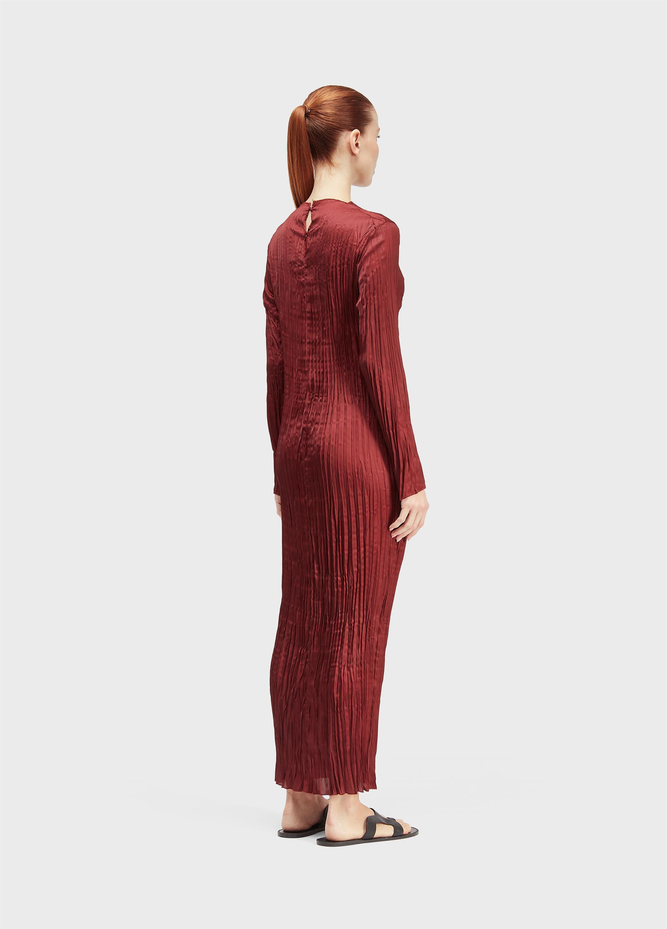 Vestido longo  wrinkled satin double