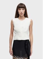 BLUSA SLEEVELESS PESPONTO LINEN