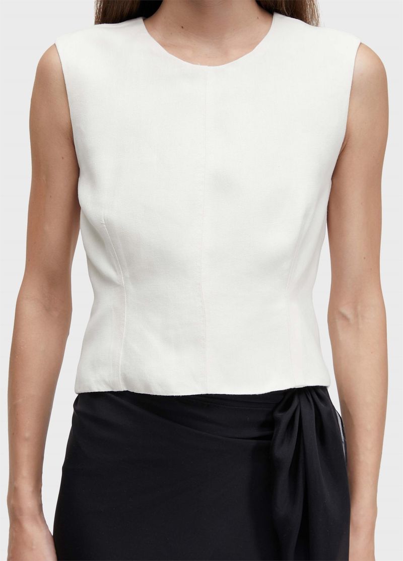 BLUSA SLEEVELESS PESPONTO LINEN