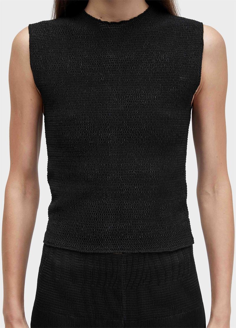 BLUSA SLEEVELESS LASTEX PLISSE