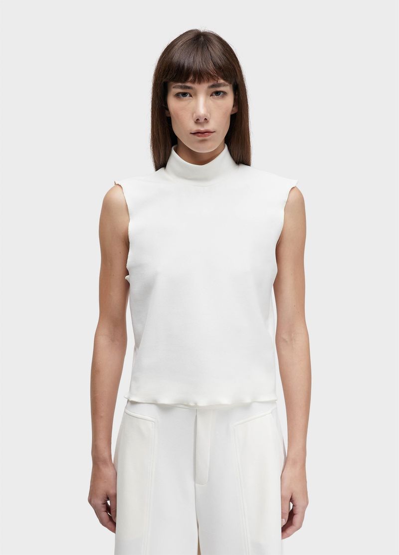 TOP CROPPED GOLA ALTA TEXTURA