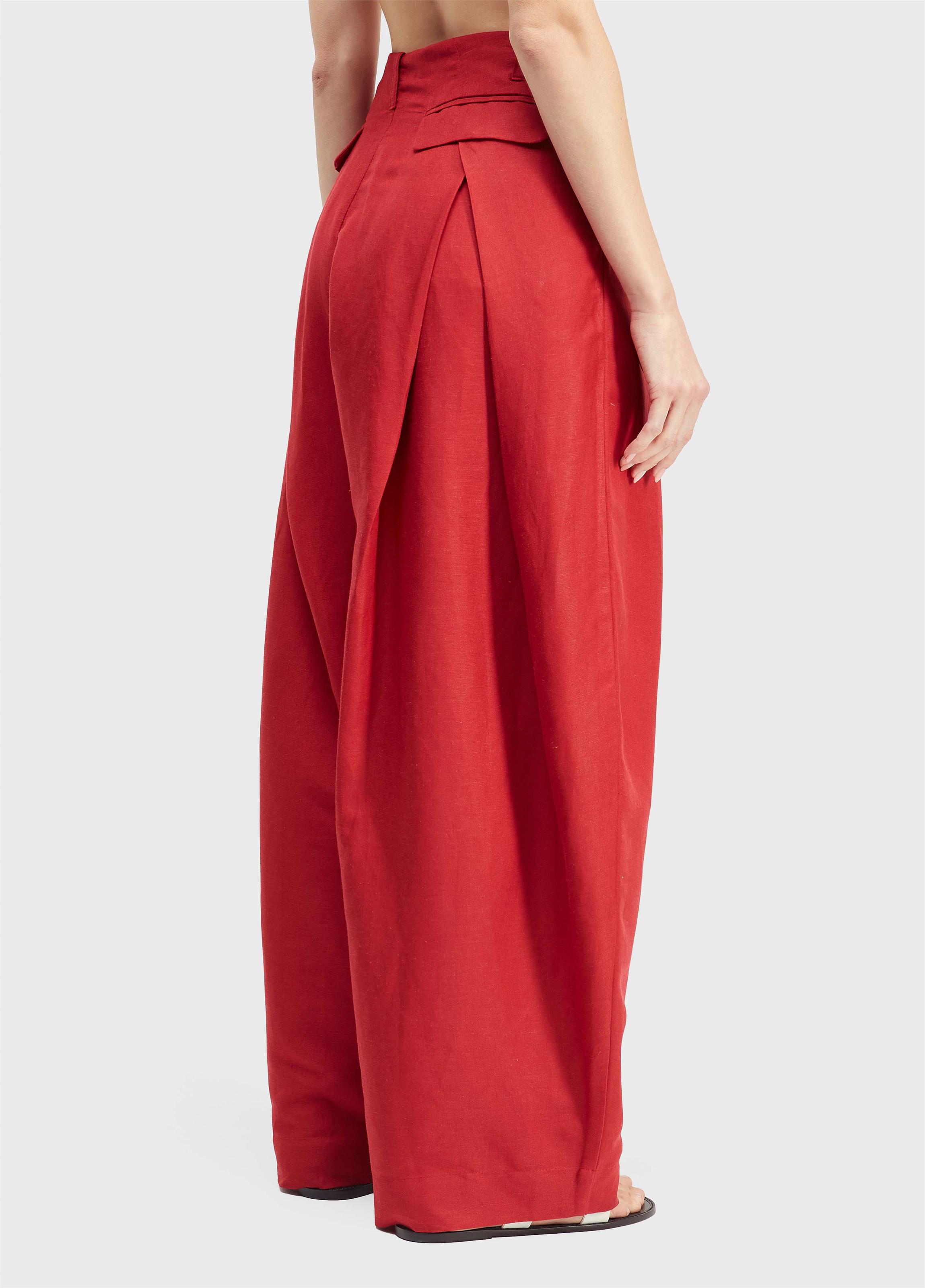Calça linen pregas