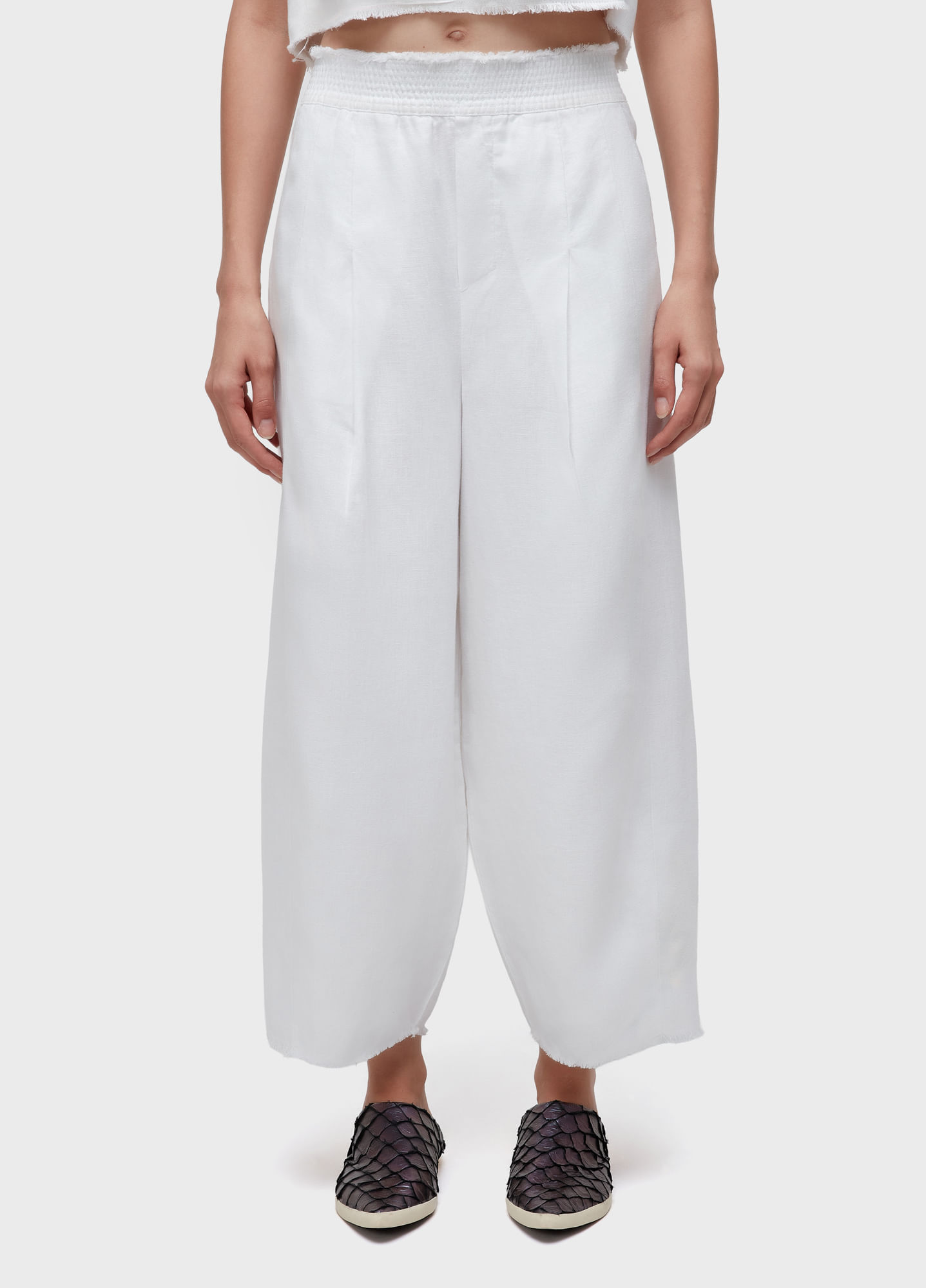 Calça pregas linen