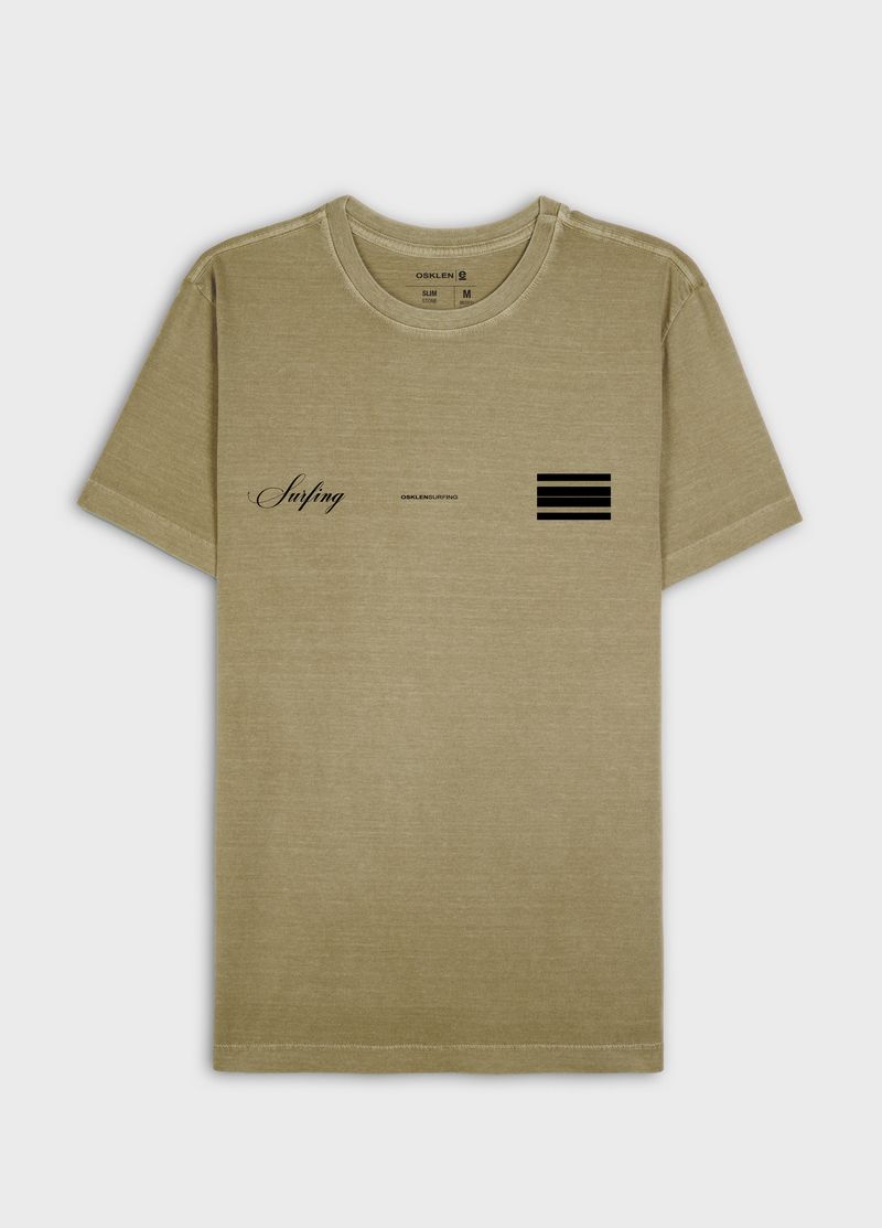 TSHIRT SLIM STONE SURFING CURSIVE