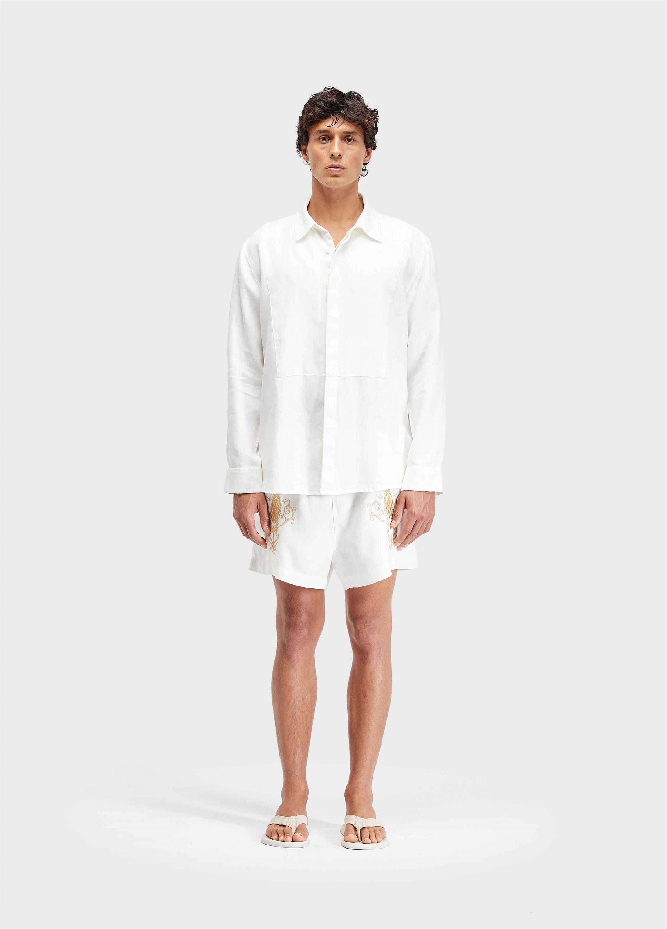 Short pj bordado abacaxi carnaval