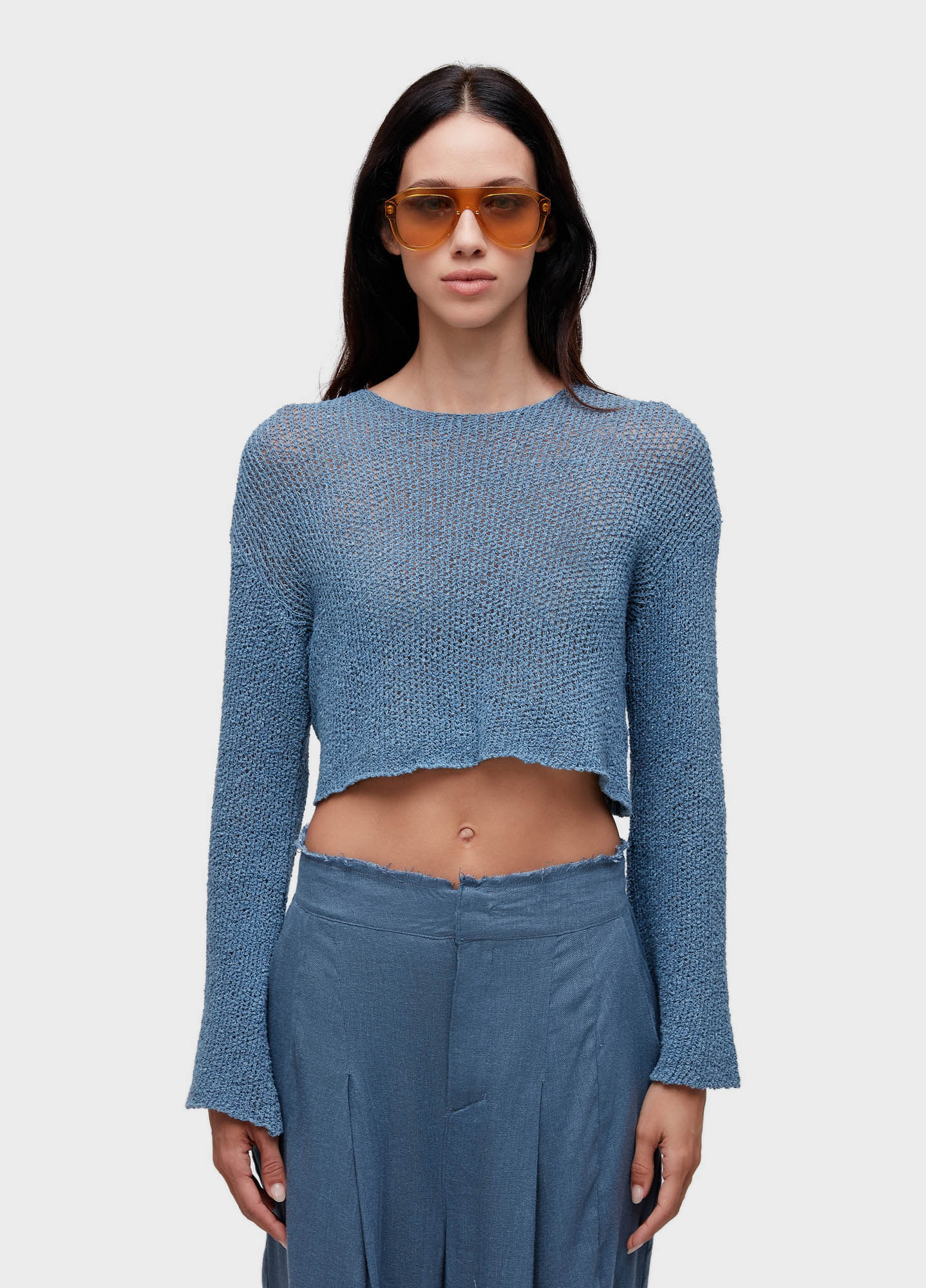 Blusa flare tricot rede