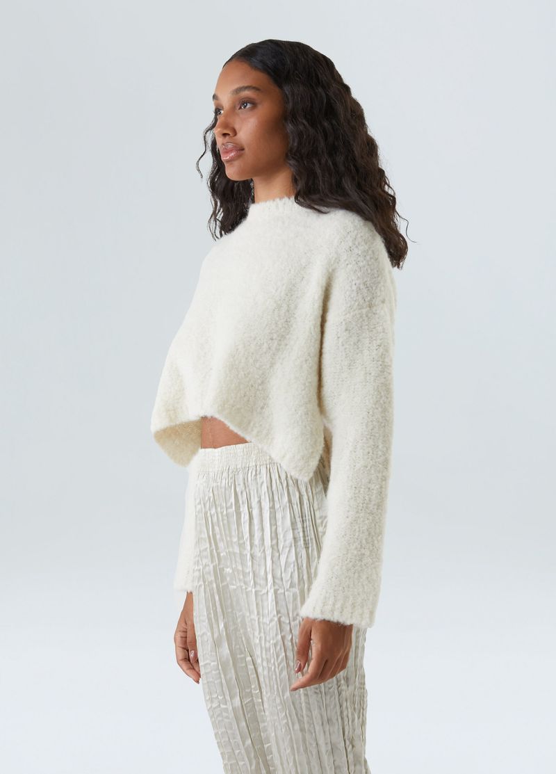 maxi blusa tricot gola